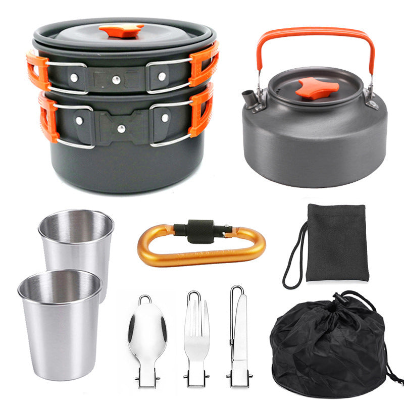 Flag Village Outdoor Portable Cookware Mess Kit Camping Hiking Picnic