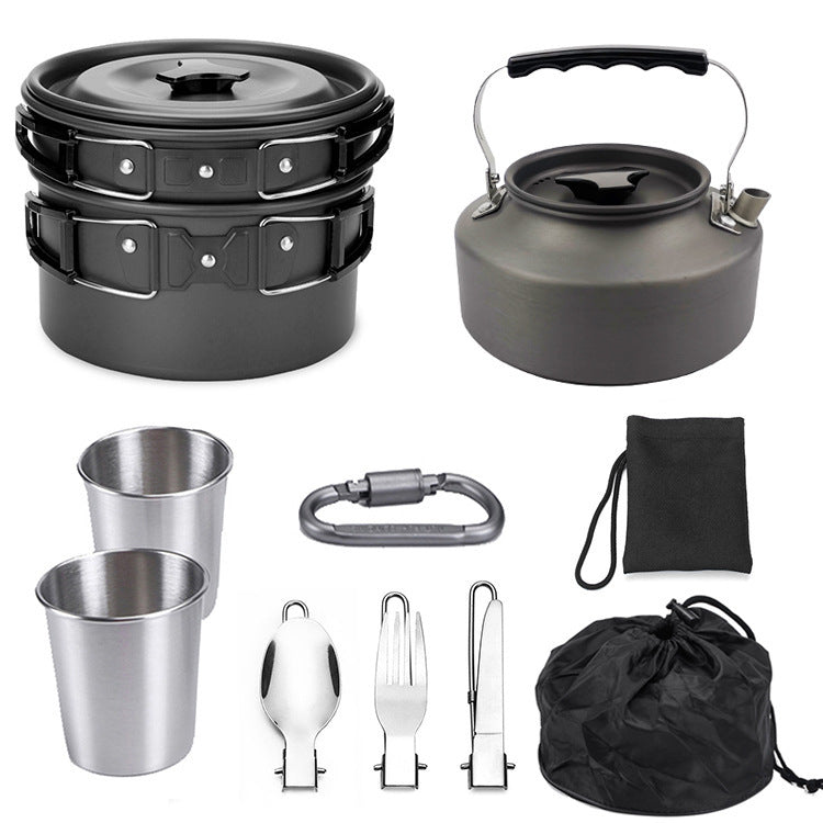 Flag Village Outdoor Portable Cookware Mess Kit Camping Hiking Picnic