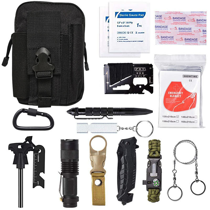 Flag Village Amazon'S New Outdoor Camping Camping Multi-Function Tool Wild Survival Equipment Sos Self-Defense Supplies