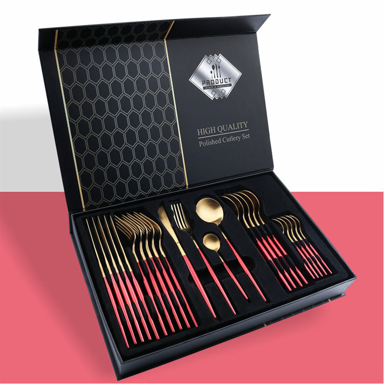 Flag Village 24 Piece Set Of 304 Stainless Steel Knife Gift Box