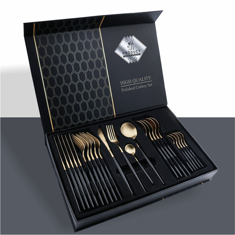 Flag Village 24 Piece Set Of 304 Stainless Steel Knife Gift Box