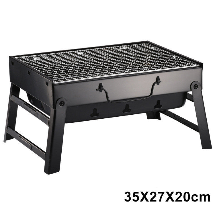 Flag Village Charcoal Barbecue Rack Outdoor Folding Portable Barbecue Grill Gift