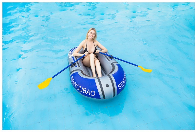 Flag Village Single Boat Double Inflatable Boat Kayak PVC Boat Hovercraft Fishing Boat