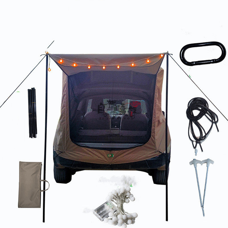 Flag Village Auto Tools Car Trunk Extension Tent At The Rear Of The Car