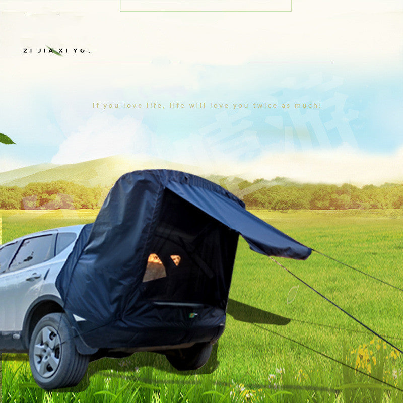 Flag Village Auto Tools Car Trunk Extension Tent At The Rear Of The Car