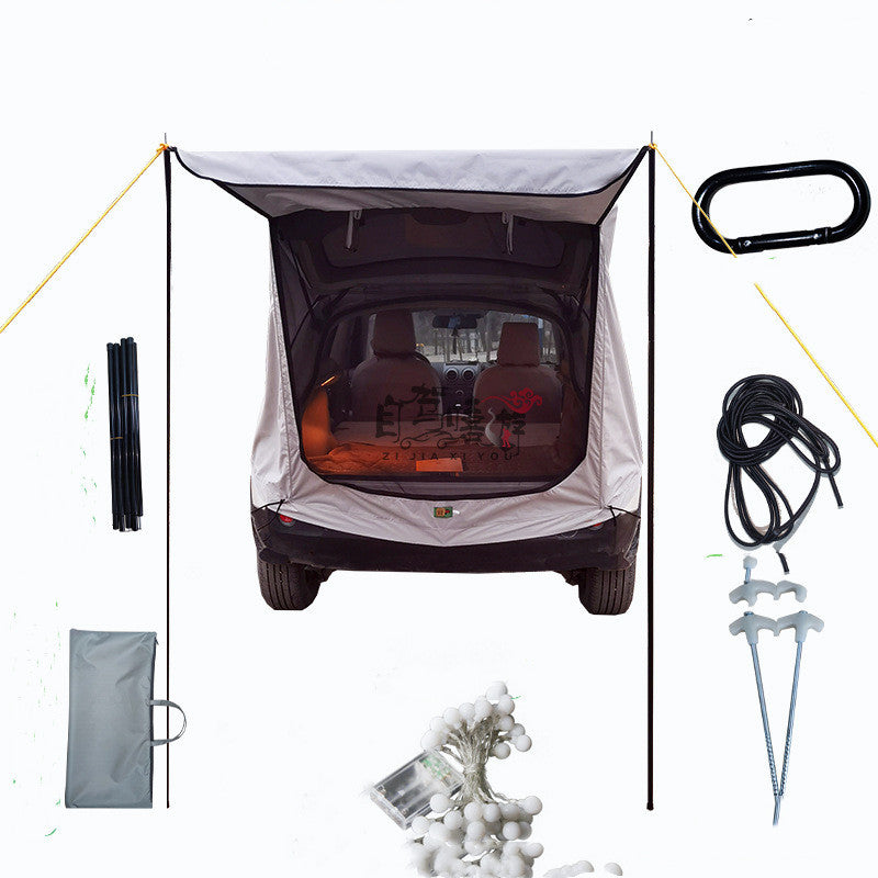 Flag Village Auto Tools Car Trunk Extension Tent At The Rear Of The Car