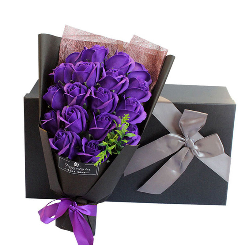 Flag Village Birthday Gift Bundle Gift Box Creative Mother's Day Cross-border Gift Soap 18 Bouquet Soap Rose Flower Valentine's Day