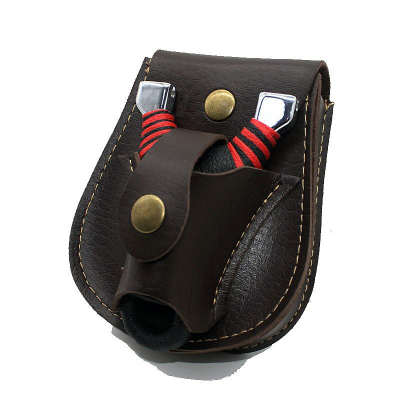 Flag Village Slingshot All-In-One Bag Leather Belt Bag Steel Ball Bag Marbles Are Durable And Not Deformed Outdoors