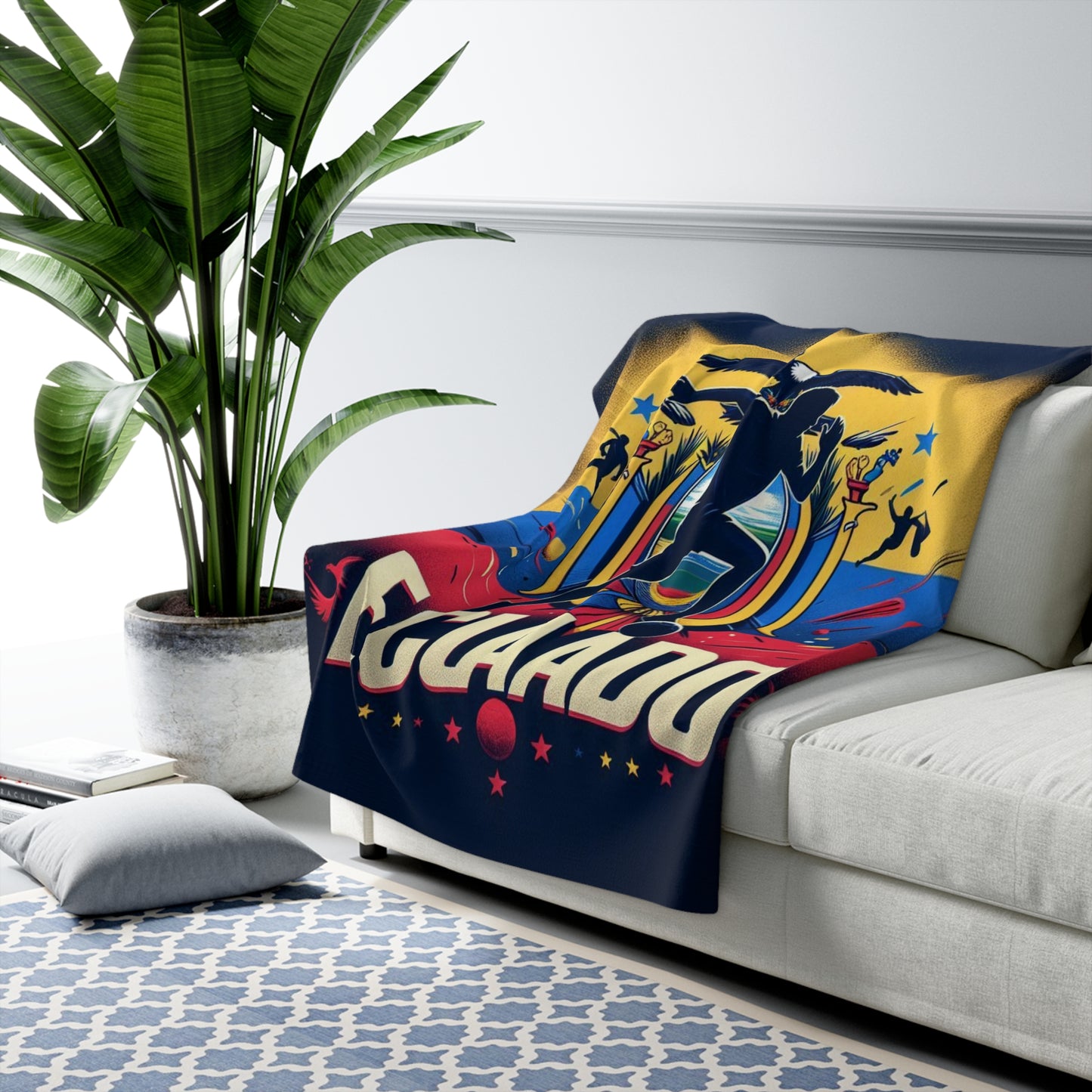 Flag Village Ecuador Sporting Flag Sherpa Fleece Blanket ECU0003
