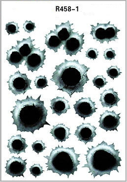 Flag Village Auto Tools Simulation Bullet Hole Car Sticker, Car Bullet Hole Crack Car Sticker
