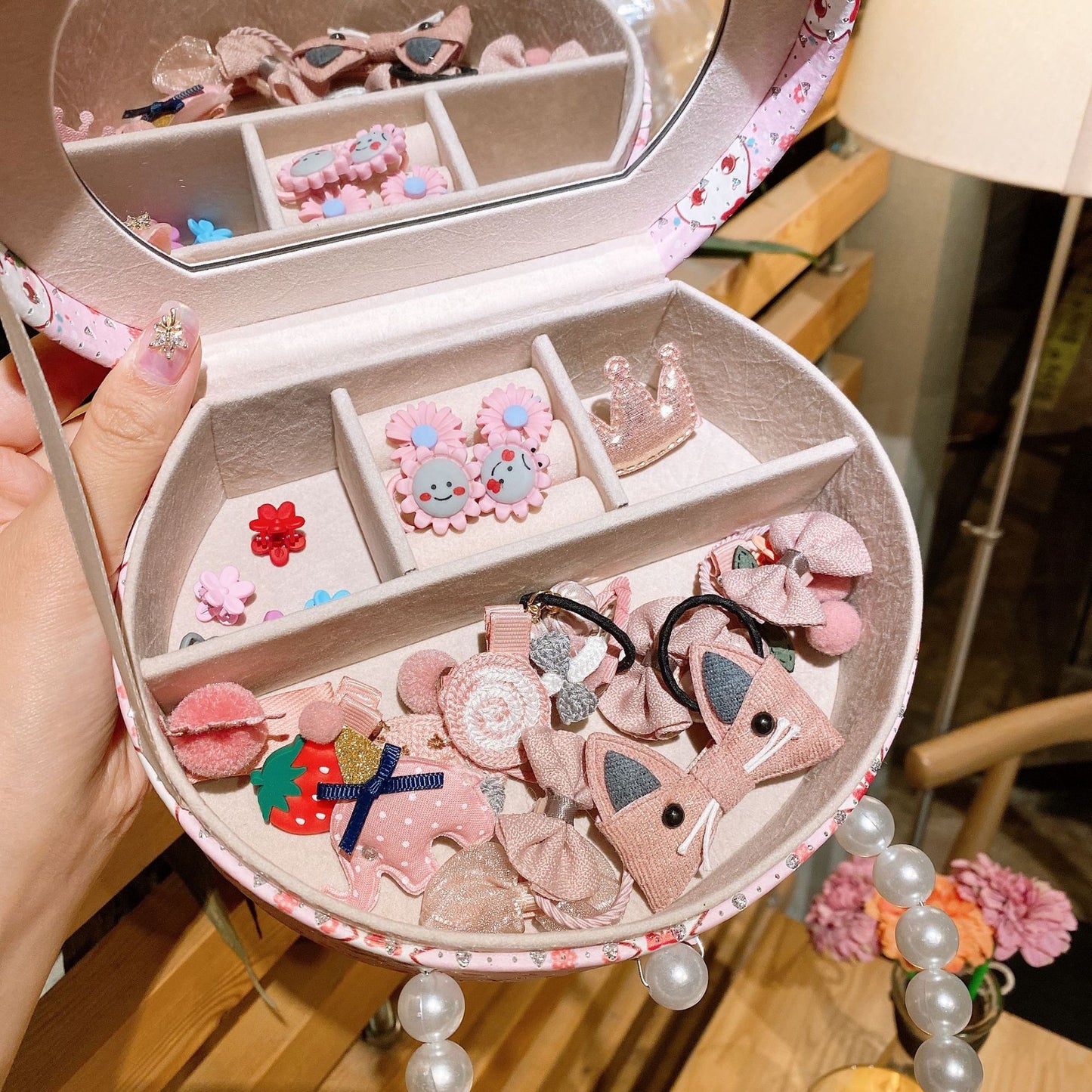 Flag Village Headdress Hair Clip Princess Girl Baby Jewelry Set Gift Box