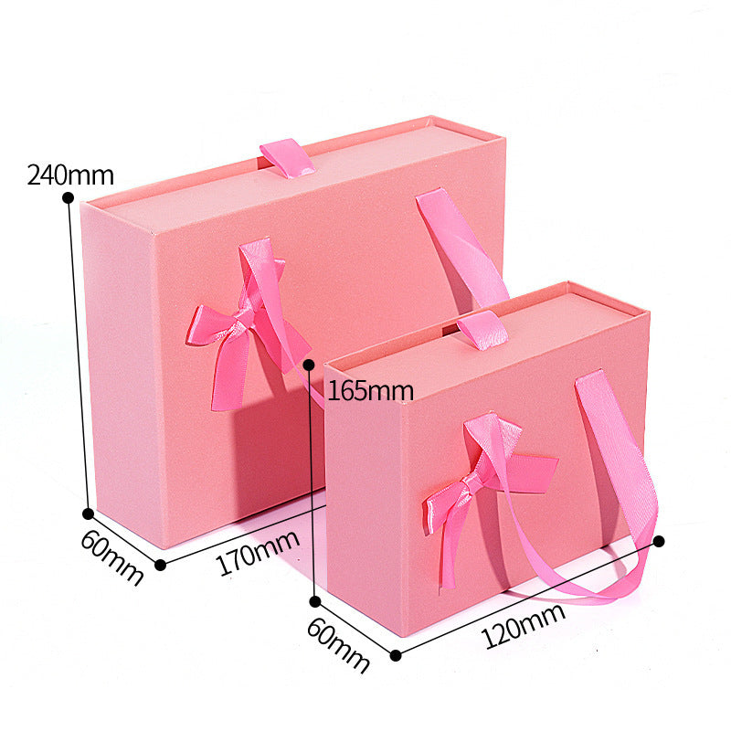 Flag Village Gift Box Knot Wedding Box With Hand Gift Portable Drawer Gift Box Custom Gift Box