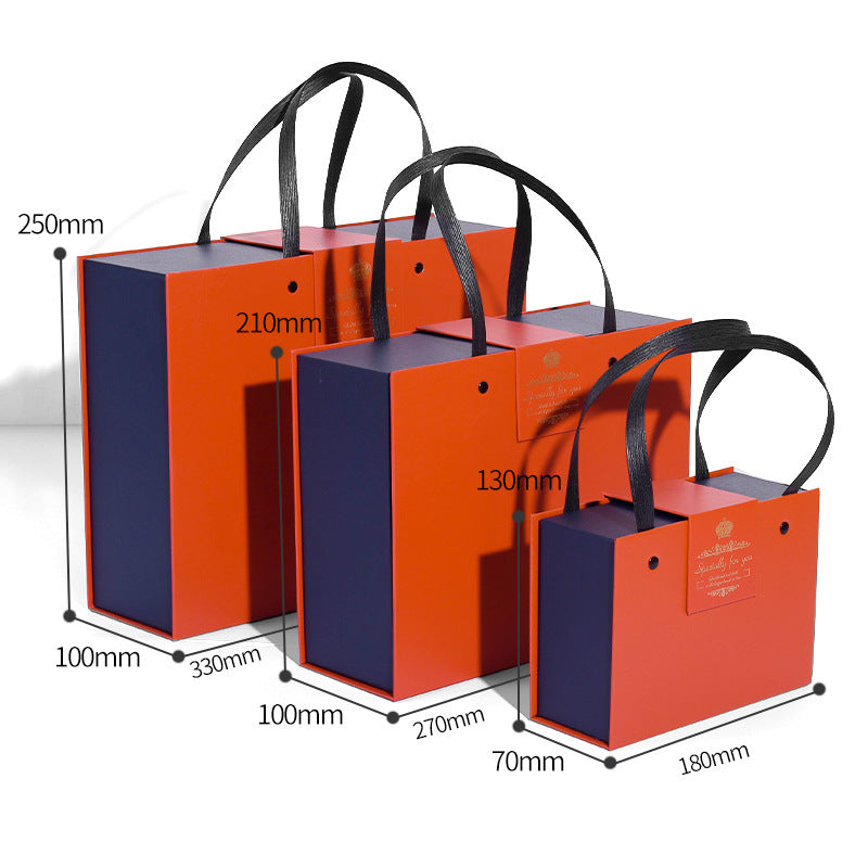 Flag Village Gift Box Knot Wedding Box With Hand Gift Portable Drawer Gift Box Custom Gift Box