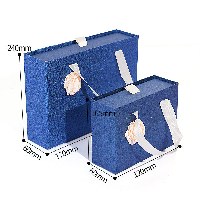 Flag Village Gift Box Knot Wedding Box With Hand Gift Portable Drawer Gift Box Custom Gift Box