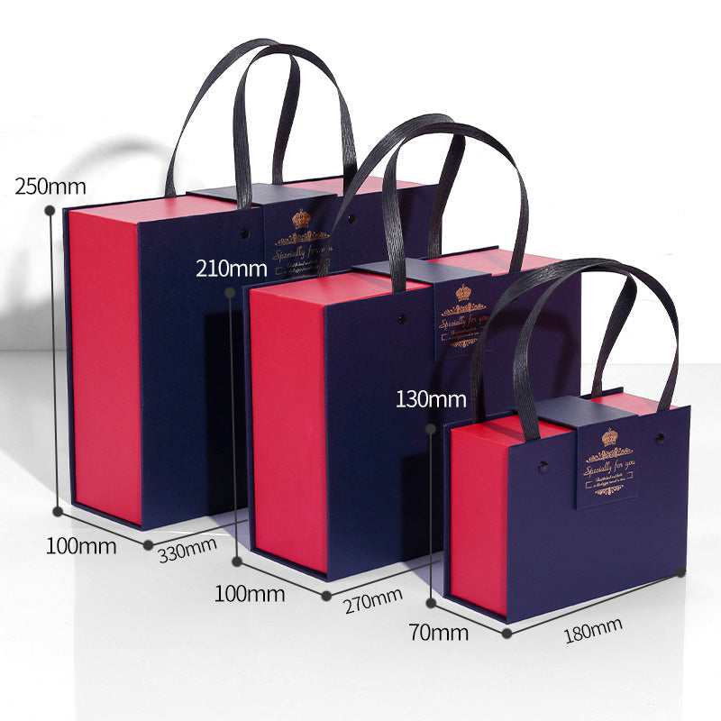 Flag Village Gift Box Knot Wedding Box With Hand Gift Portable Drawer Gift Box Custom Gift Box
