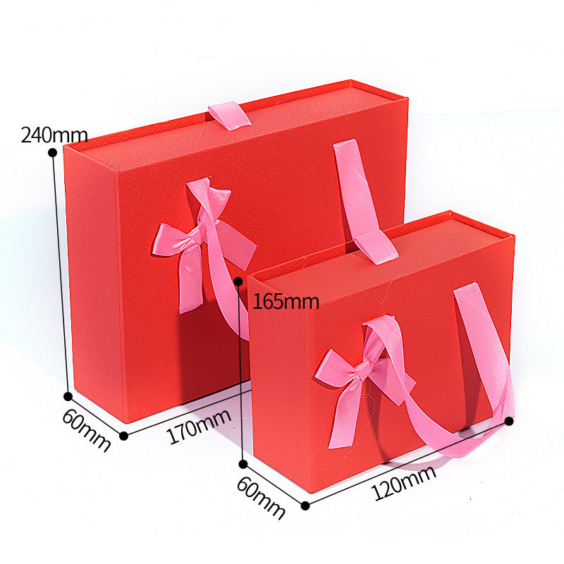 Flag Village Gift Box Knot Wedding Box With Hand Gift Portable Drawer Gift Box Custom Gift Box