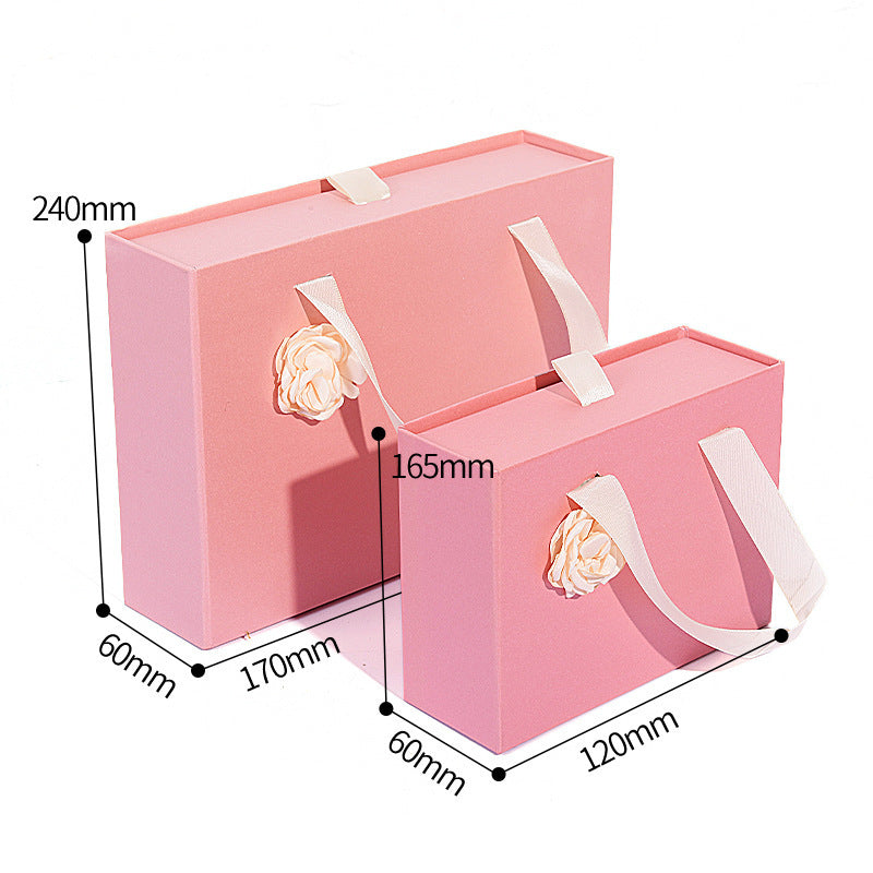 Flag Village Gift Box Knot Wedding Box With Hand Gift Portable Drawer Gift Box Custom Gift Box