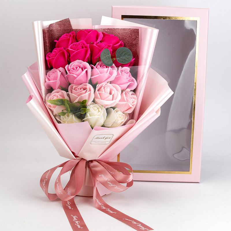 Flag Village Mother's Day Gift 18 Rose Soap Bouquet Gift Box