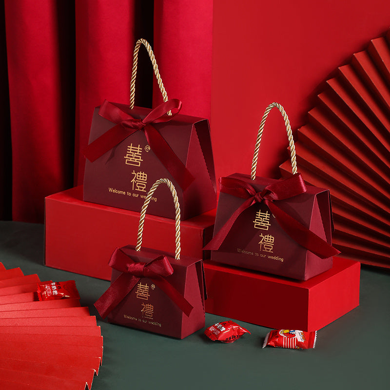 Flag Village Wedding Candy Box Portable Chinese Style Wedding Candy Gift Box