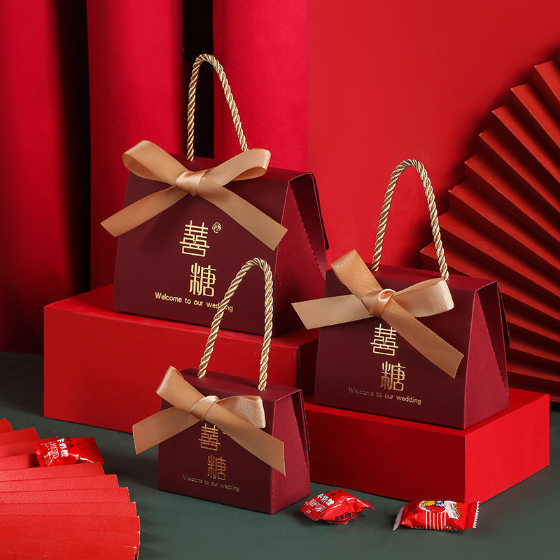 Flag Village Wedding Candy Box Portable Chinese Style Wedding Candy Gift Box