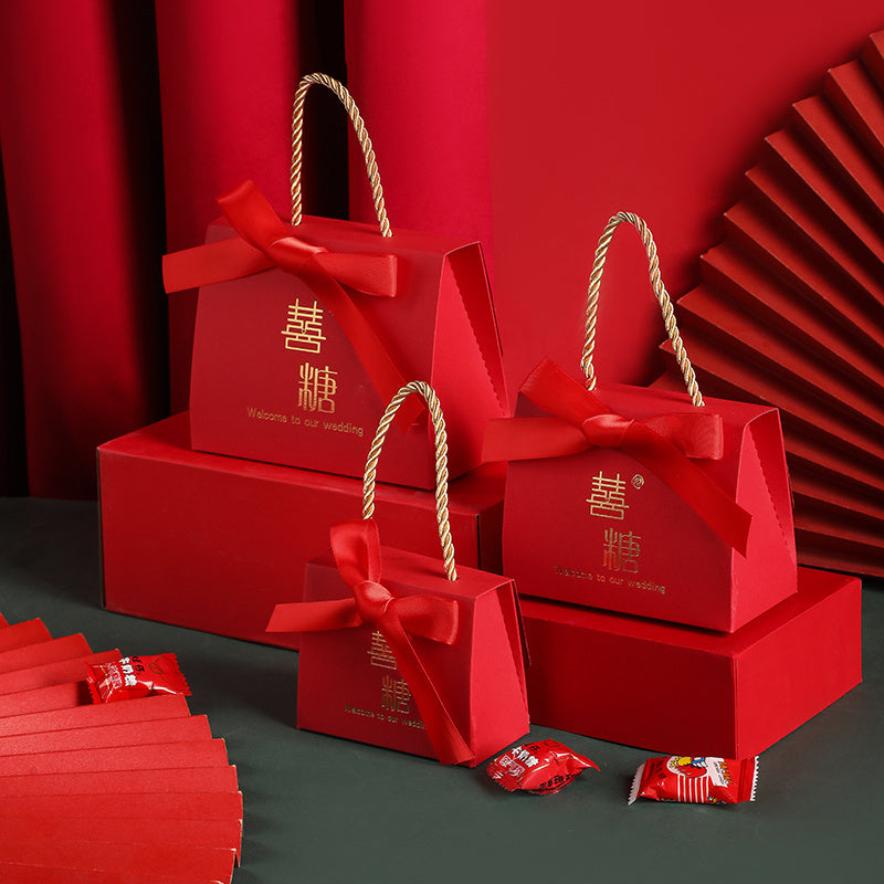Flag Village Wedding Candy Box Portable Chinese Style Wedding Candy Gift Box