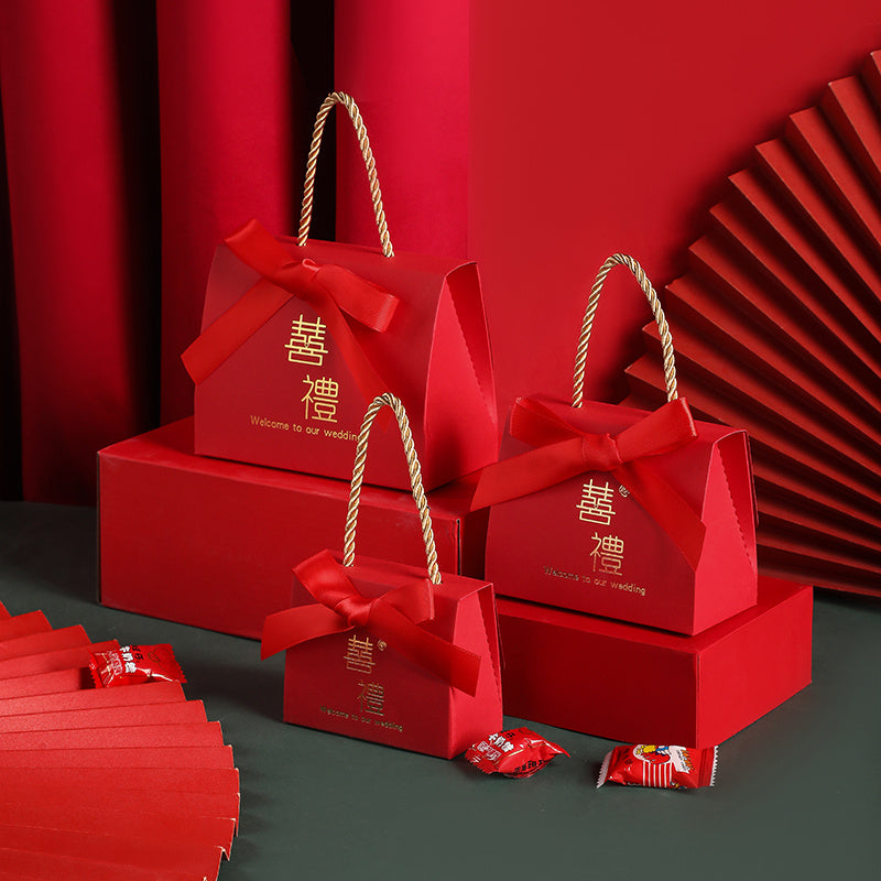 Flag Village Wedding Candy Box Portable Chinese Style Wedding Candy Gift Box