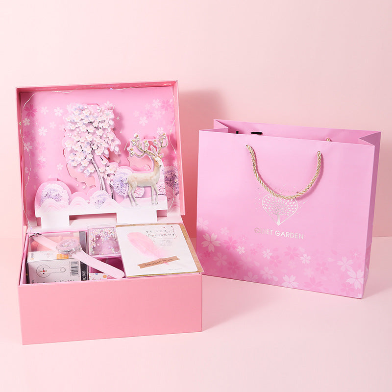 Flag Village Student Exquisite Three-dimensional Stationery Set Gift Box School Supplies Spree