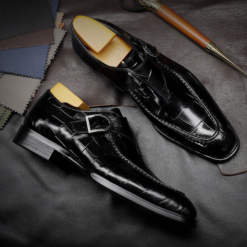 Flag Village ClassicPattern Business Flat Shoes Men Designer Formal Dress Leather Shoes Mens Loafers Valentine Gifts Shoes