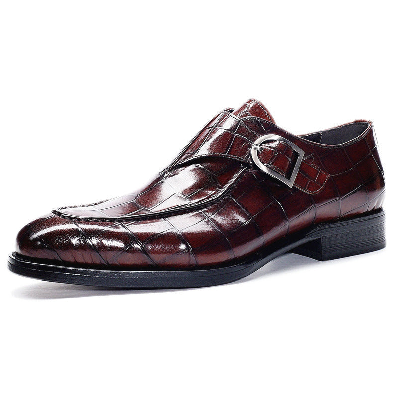 Flag Village ClassicPattern Business Flat Shoes Men Designer Formal Dress Leather Shoes Mens Loafers Valentine Gifts Shoes
