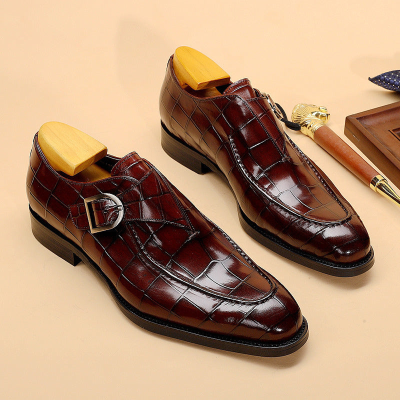 Flag Village ClassicPattern Business Flat Shoes Men Designer Formal Dress Leather Shoes Mens Loafers Valentine Gifts Shoes