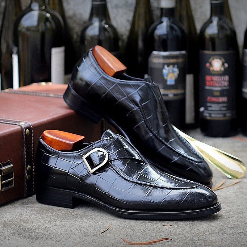 Flag Village ClassicPattern Business Flat Shoes Men Designer Formal Dress Leather Shoes Mens Loafers Valentine Gifts Shoes