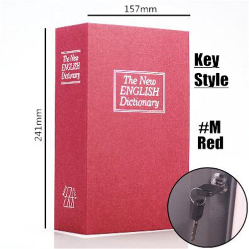 Flag Village Student Gift Dictionary Mini Safe Box Book Hidden Secret Key Lock Coin Bank Card Jewellery Private Diary Storage Password Locker