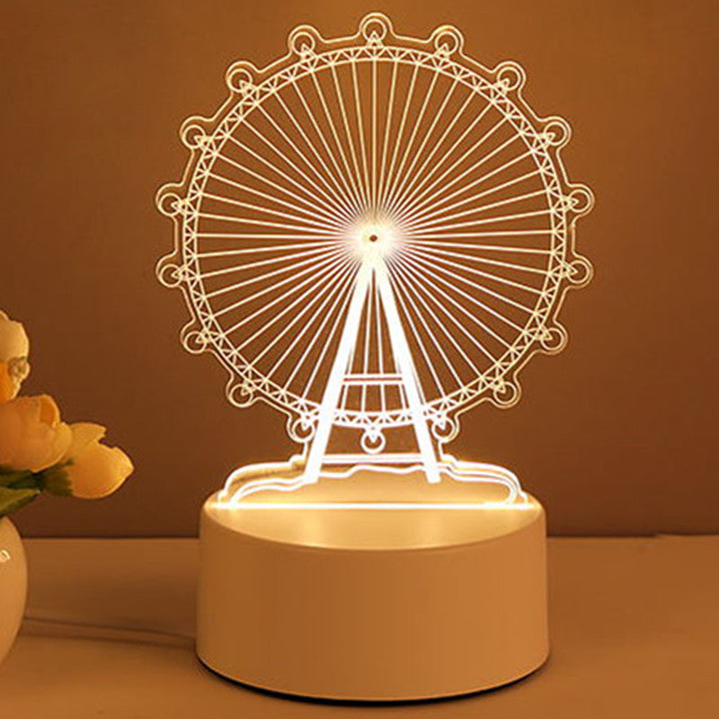 Flag Village 3D Lamp Acrylic USB LED Night Lights Neon Sign Lamp Xmas Home Decorations For Room Decor Valentines Day Gifts