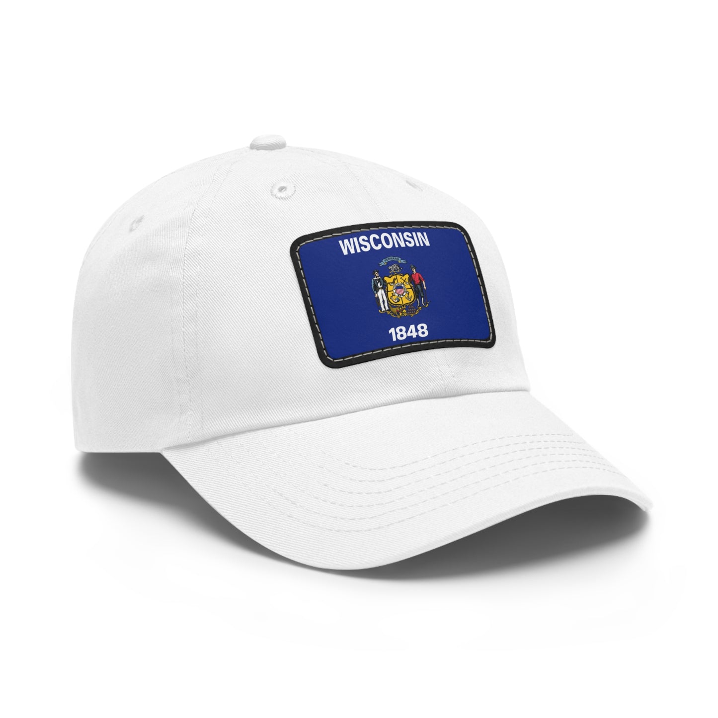 Flag Village USA Wisconsin State Flag Hat Cap with Leather Patch