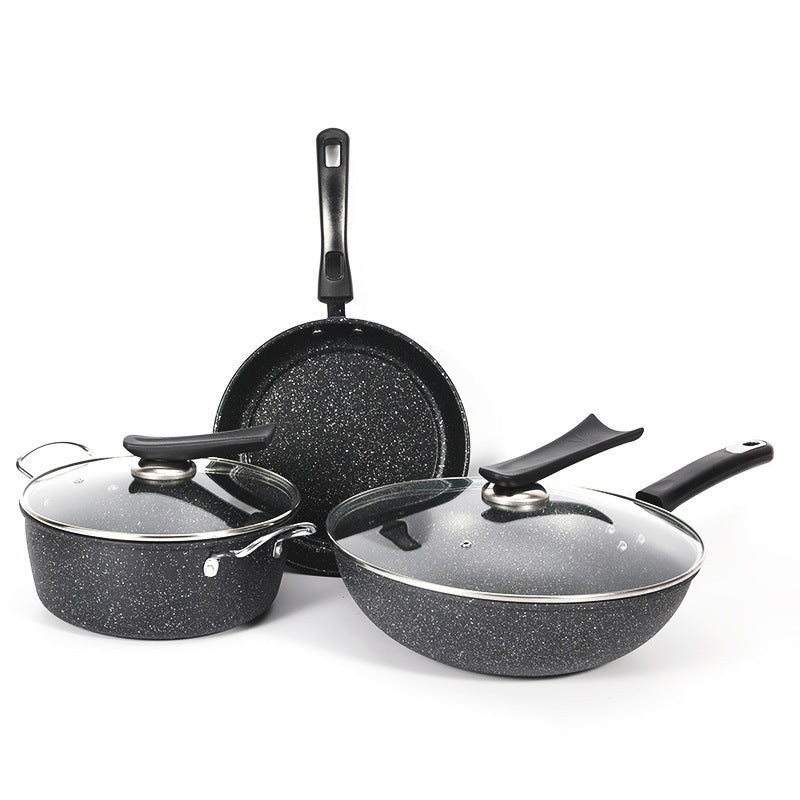 Flag Village Three-piece Cookware Set, Atmospheric Exquisite Gift Box Pot Gift Pot