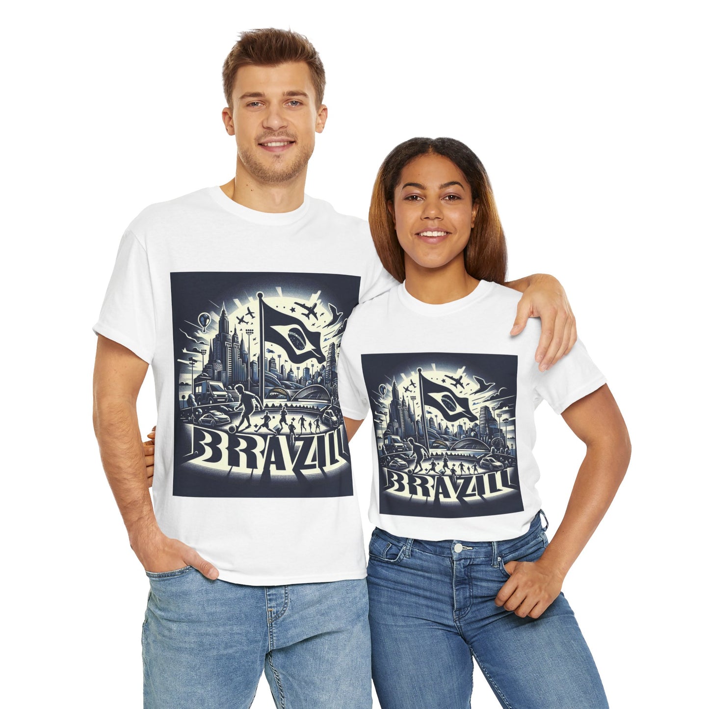 Flag Village Brazil Sporting Flag T-SHIRT Heavy Cotton Tee BRA0016