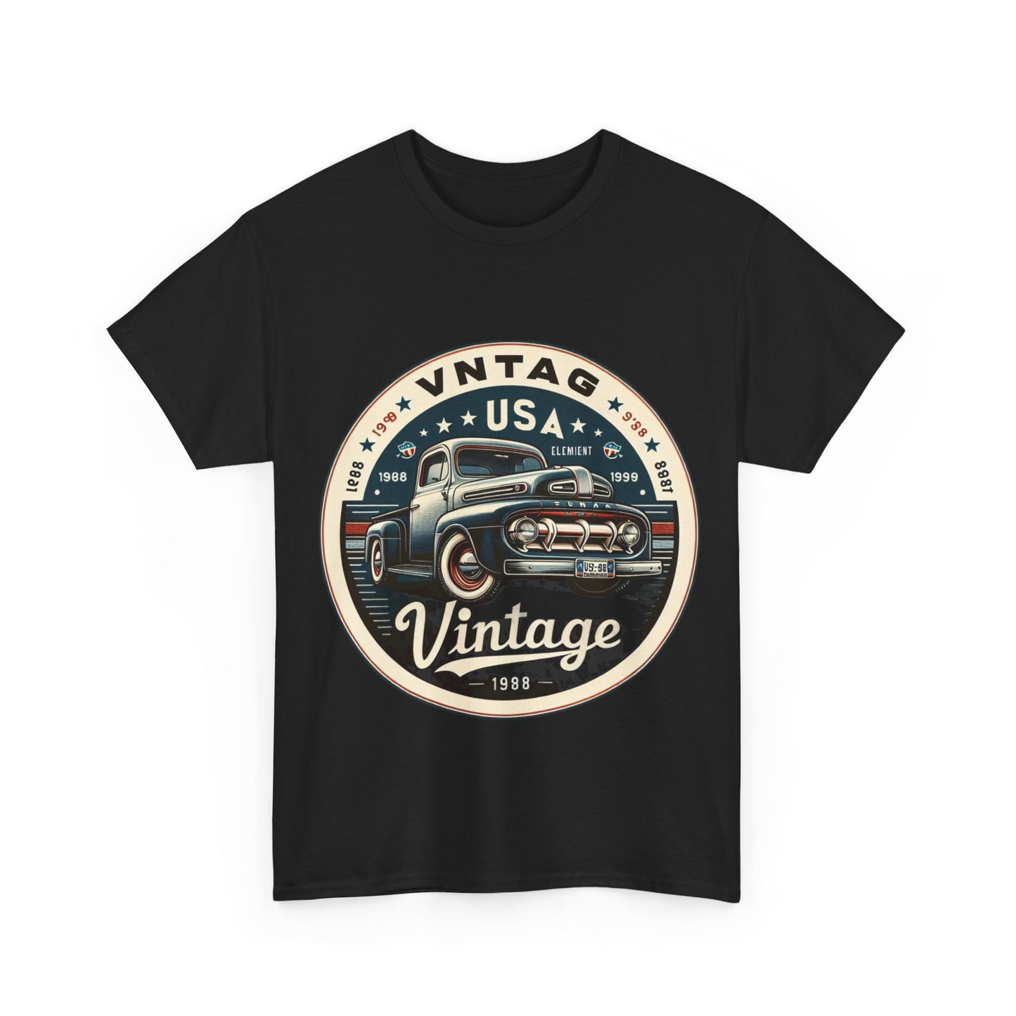 Flag Village USA Vintage Car Flag T-SHIRT Heavy Cotton Tee USA0013