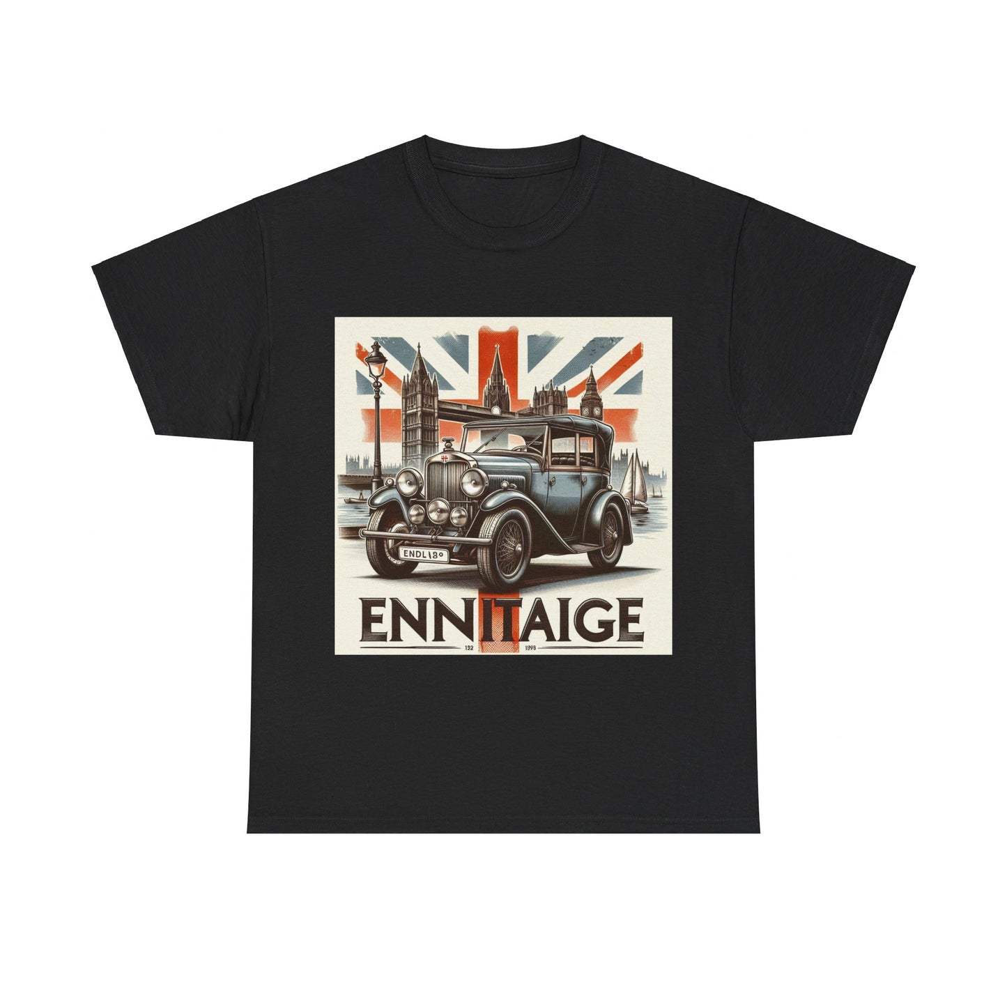 Flag Village UK Vintage Car Flag T-SHIRT Heavy Cotton Tee UK0003