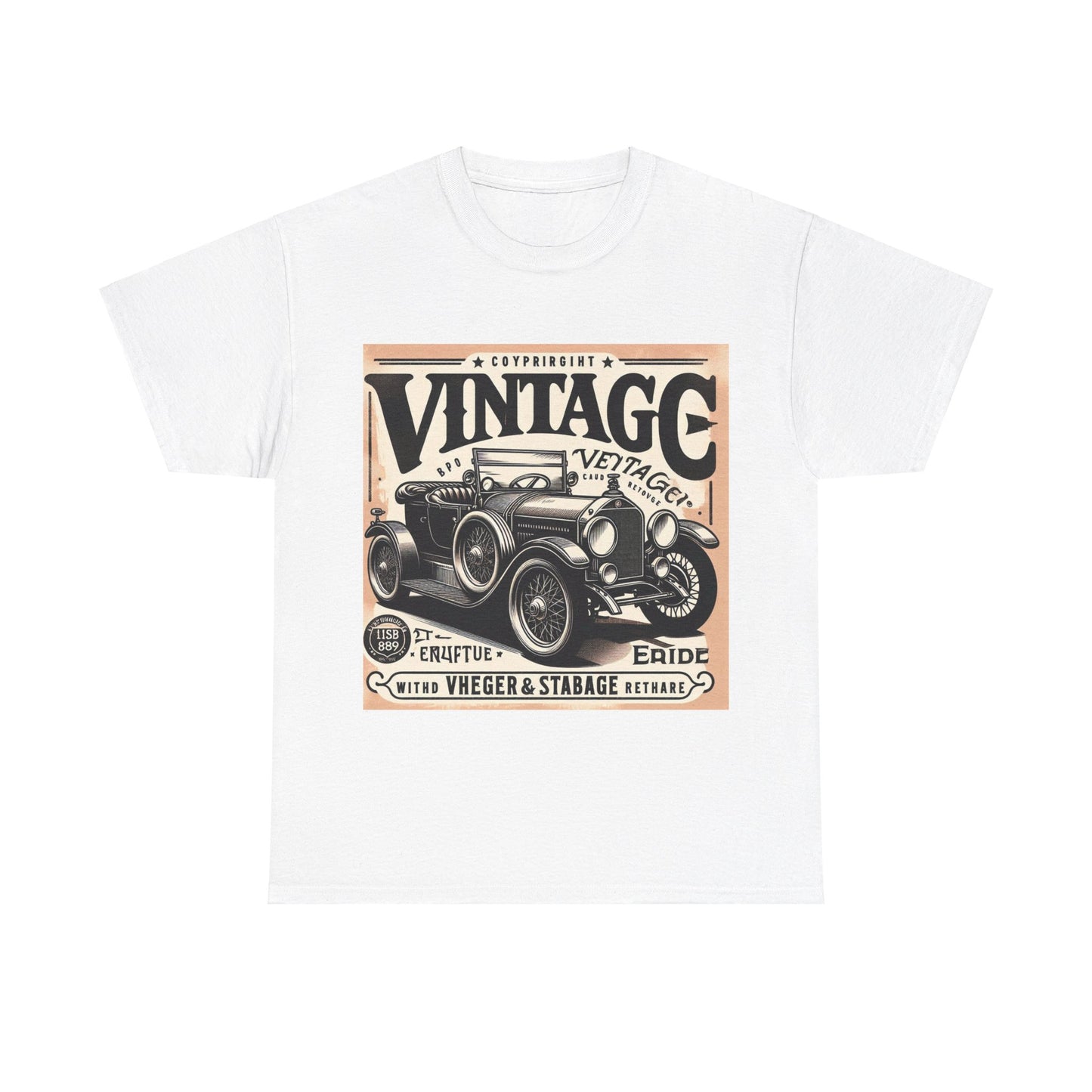 Flag Village USA Vintage Car Flag T-SHIRT Heavy Cotton Tee USA0008