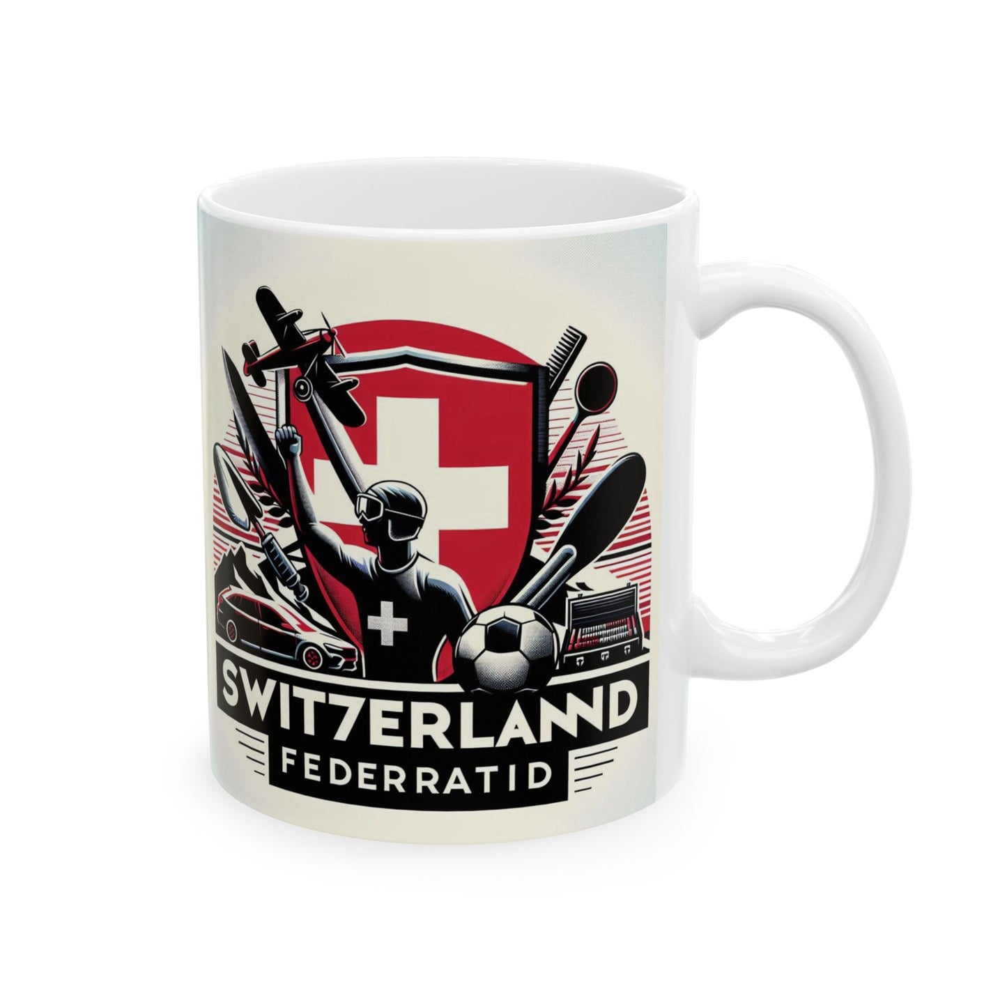 Flag Village Switzerland Sporting Flag Ceramic Coffee Mug 11oz CHE0007