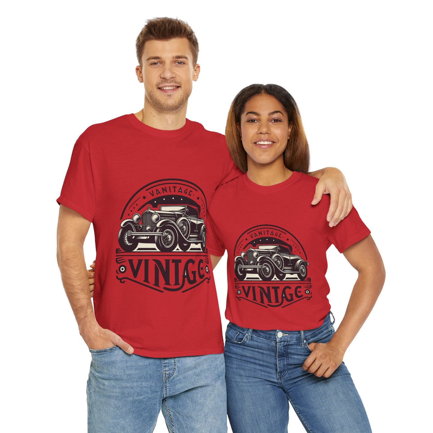 Flag Village USA Vintage Car Flag T-SHIRT Heavy Cotton Tee USA0007