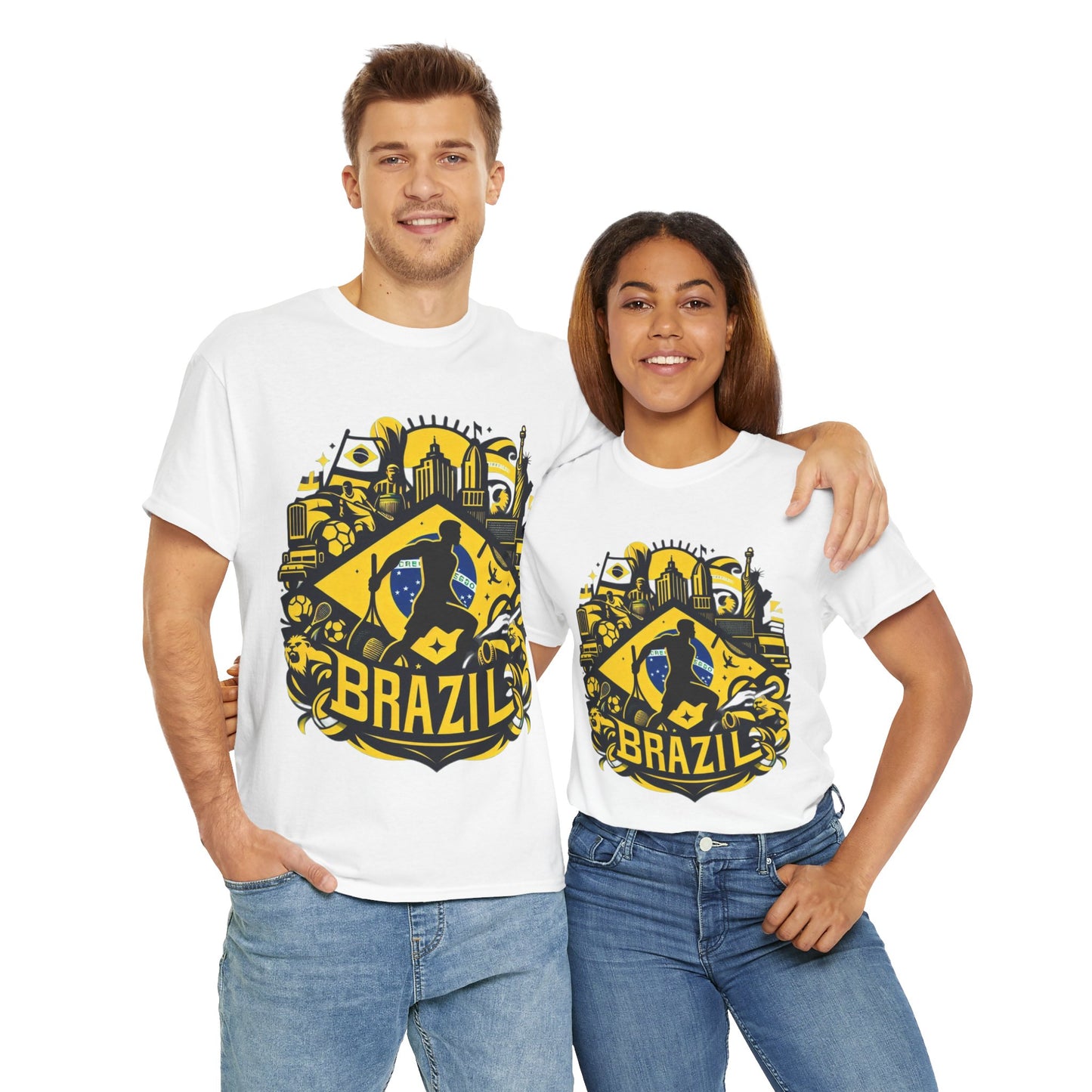 Flag Village Brazil Sporting Flag T-SHIRT Heavy Cotton Tee BRA0011