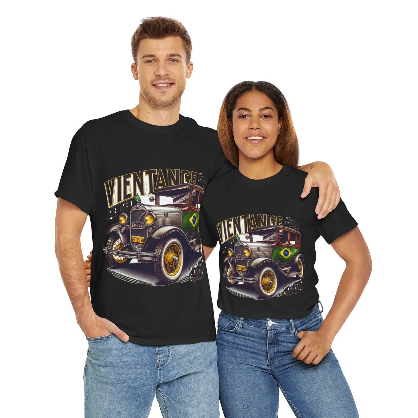 Flag Village Brazil Vintage Car Flag T-SHIRT Heavy Cotton Tee BRA0004