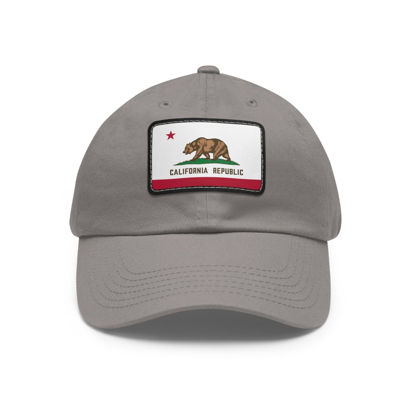 Flag Village USA California State Flag Hat Cap with Leather Patch