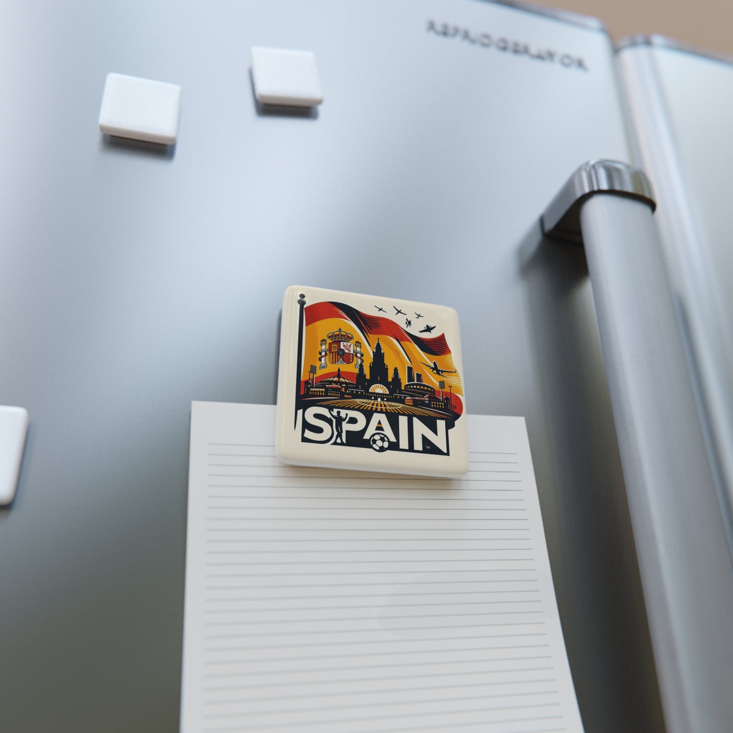 Flag Village Spain Flag Sporting Porcelain Magnet, Square ESP0005