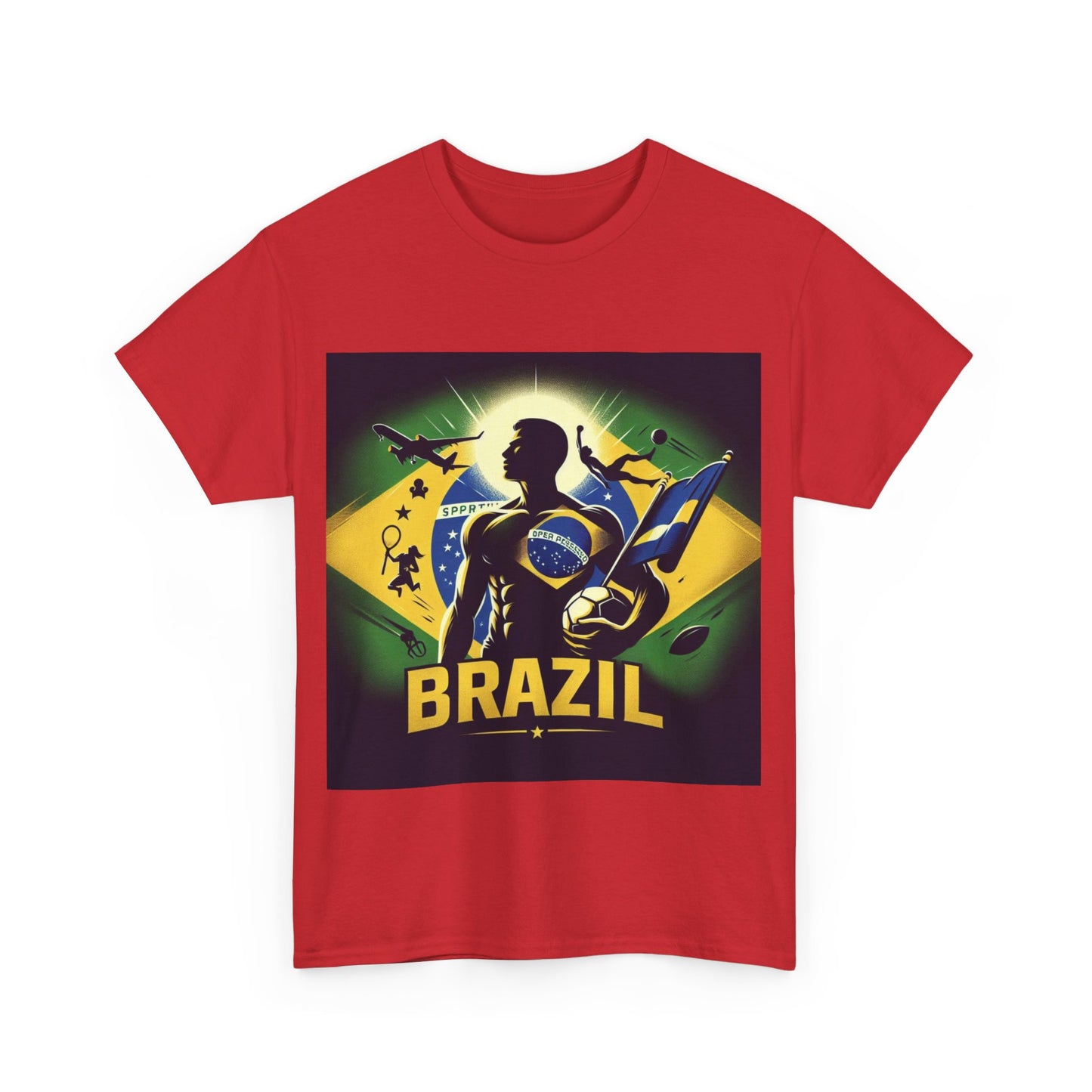 Flag Village Brazil Sporting Flag T-SHIRT Heavy Cotton Tee BRA0012