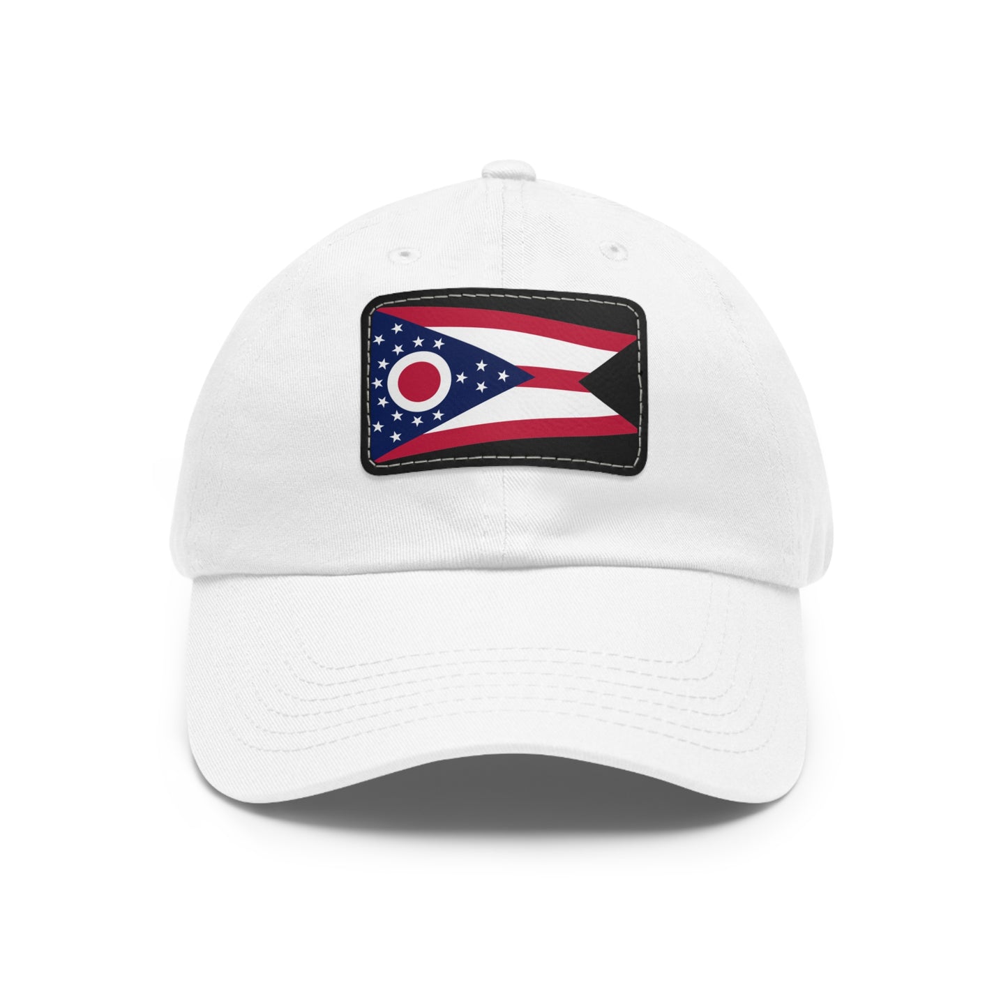 Flag Village USA Ohio State Flag Hat Cap with Leather Patch