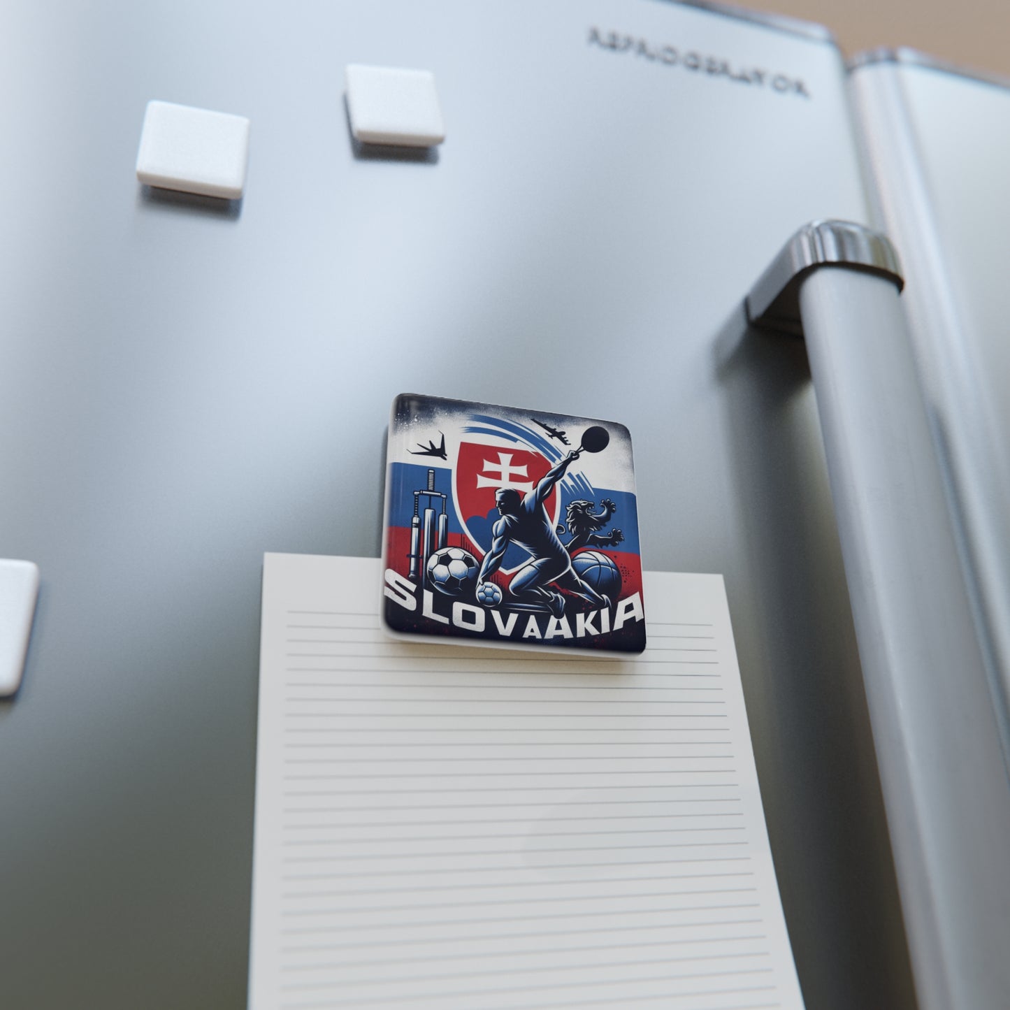 Flag Village Slovakia Flag Sporting Porcelain Magnet, Square SVK0005