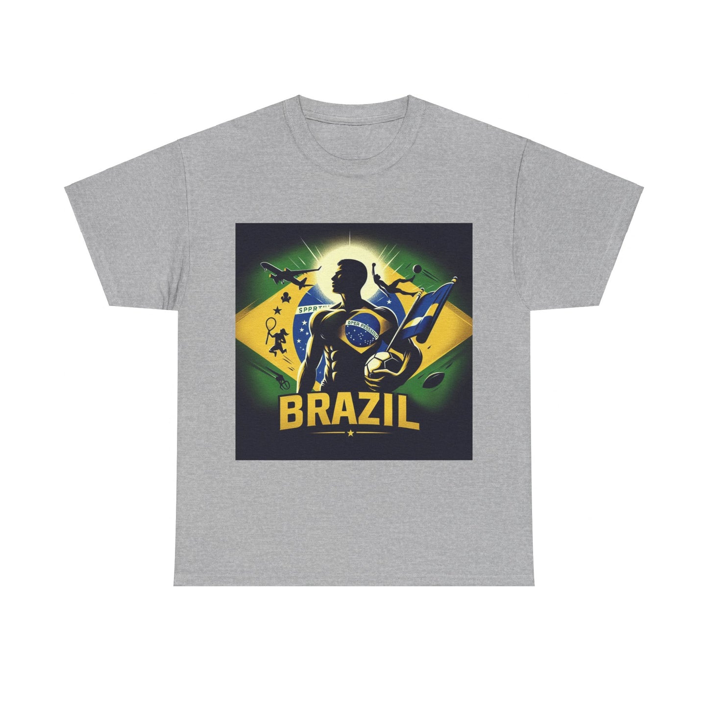 Flag Village Brazil Sporting Flag T-SHIRT Heavy Cotton Tee BRA0012
