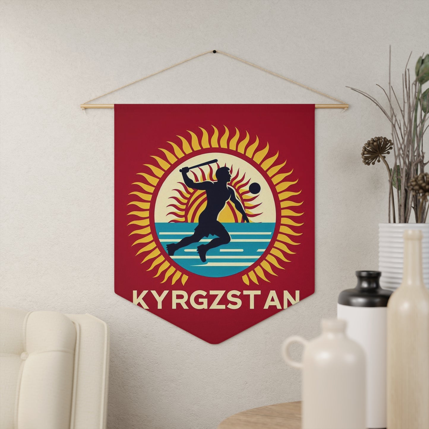 Flag Village Kyrgyzstan Flag Pennant Sporting Home Wall decoration KGZ0001